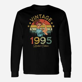 Womens Vintage 1995 Made In 1995 27 Year Old Birthday 27Th Birthday Unisex Long Sleeve | Crazezy
