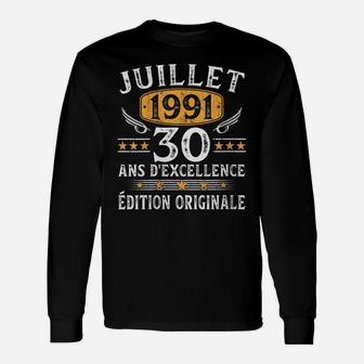 Womens Vintage 30 Year Birthday Man Made In July 1991 Unisex Long Sleeve | Crazezy