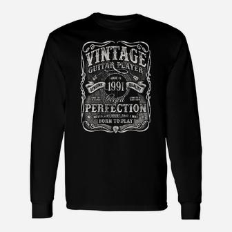 Womens Vintage Guitar Player Made In 1991 Acoustic 30Th Birthday Unisex Long Sleeve | Crazezy