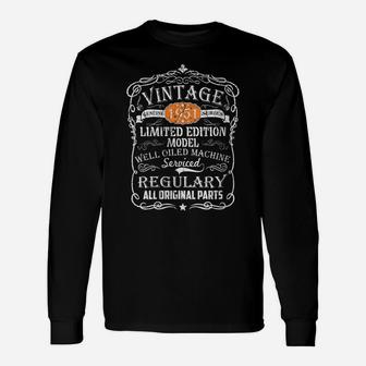 Womens Vintage Made In 1951 Retro Classic 70Th Birthday Unisex Long Sleeve | Crazezy