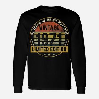 Womens Vintage Made In 1971 51 Year Old Gifts Retro 51St Birthday Unisex Long Sleeve | Crazezy AU