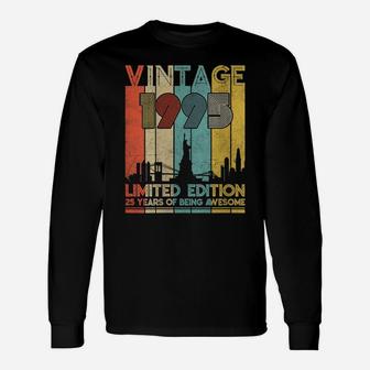 Womens Vintage Made In 1995 Shirt - 25Th Birthday 25 Years Old Gift Unisex Long Sleeve | Crazezy