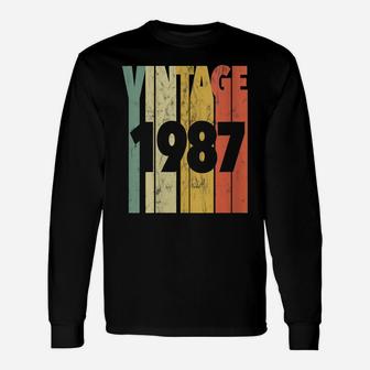 Womens Vintage Retro Made In 1987 Classic 34Th Birthday Unisex Long Sleeve | Crazezy