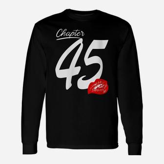 Womens Women Chapter45 With Lips For Birthday 1975 Funny Gift Unisex Long Sleeve | Crazezy