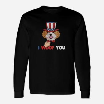I Woof You 4Th Of July Independence Cute Dogs Long Sleeve T-Shirt - Monsterry