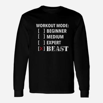 Workout Mode Beast Level Selected Workout Unisex Long Sleeve | Crazezy