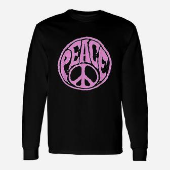 World Peace Sign Groovy 60s 70s Harmony Retro Long Sleeve T-Shirt - Thegiftio UK