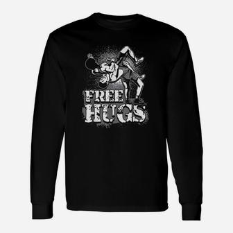 Wrestling Free Hugs Wrestling Unisex Long Sleeve | Crazezy CA