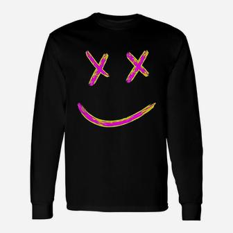 X Eyed Smiley Face Unisex Long Sleeve | Crazezy