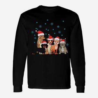 Xmas Dog Cute Frenchie Corgi Dachshund Labrador Russell Long Sleeve T-Shirt - Monsterry AU