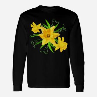 Yellow Daffodils Floral Spring Easter Flowers Unisex Long Sleeve | Crazezy AU