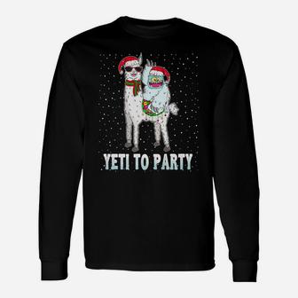 Yeti To Party With Cute Llama Christmas Pajama Xmas Gift Unisex Long Sleeve | Crazezy CA