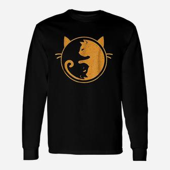 Yin And Yang Balance Cat Unisex Long Sleeve | Crazezy CA
