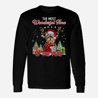 Yorkshire Terrier The Most Wonderful Time Of The Year Long Sleeve T-Shirt - Monsterry