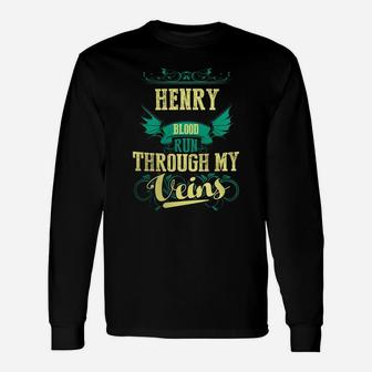 If You're Lucky To Be Named Henry, Then This Awesome Shirt Is For You Henry Proud Name Shirt Long Sleeve T-Shirt - Thegiftio UK