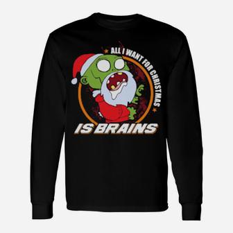 Zombie Santa Claus Seasons Eatings Weihnachtsmann Zombies Long Sleeve T-Shirt - Monsterry