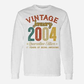 17 Years Old Gifts 17Th Birthday Gift Vintage January 2004 Unisex Long Sleeve | Crazezy