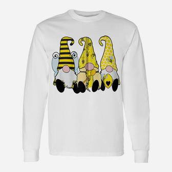 3 Cute Bee Gnomes Yellow Honey Bees Yellow Hats Zip Hoodie Unisex Long Sleeve | Crazezy