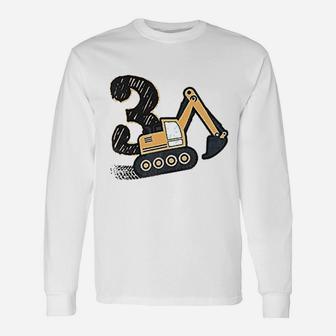 3Rd Birthday Construction Party 3 Years Old Unisex Long Sleeve | Crazezy UK