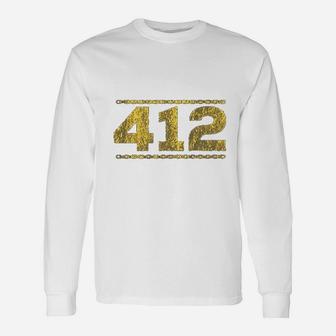 412 Distressed Chain Long Sleeve T-Shirt - Thegiftio UK