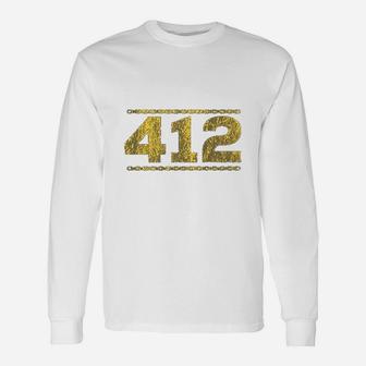 412 Distressed Chain Pittsburgh Long Sleeve T-Shirt - Thegiftio UK
