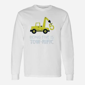 5Th Birthday Tractor Construction Party Unisex Long Sleeve | Crazezy CA