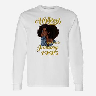 A Queen Was Born In January 1995 26Th Birthday Gift Unisex Long Sleeve | Crazezy DE