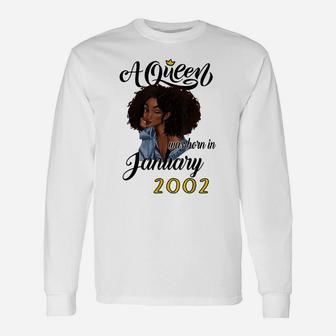 A Queen Was Born In January 2002 Birthday Gifts Funny Unisex Long Sleeve | Crazezy AU