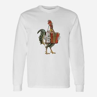 Accordian Playing Chicken Unisex Long Sleeve | Crazezy AU