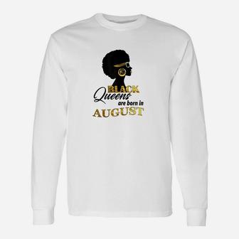 African American Black Queens Are Born In August Unisex Long Sleeve | Crazezy UK