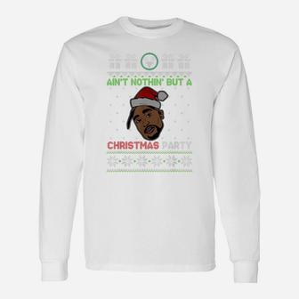 Aint Nothin' But A Christmas Party Black African Santa Claus Unisex Long Sleeve | Crazezy