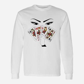 All Queens Playing Her Hand Unisex Long Sleeve | Crazezy UK