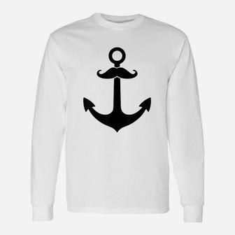 Anchor With A Mustache Unisex Long Sleeve | Crazezy UK