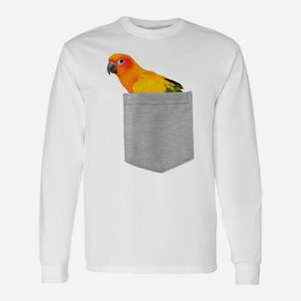 Animal In Your Pocket Sun Conure Parrot T Shirt Unisex Long Sleeve | Crazezy UK