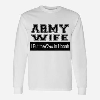Army Wife - Ooo In Hooah Black Unisex Long Sleeve | Crazezy