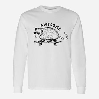 Awesome Possum Funny Cool 90S Retro Animal Lover Graphic Unisex Long Sleeve | Crazezy UK