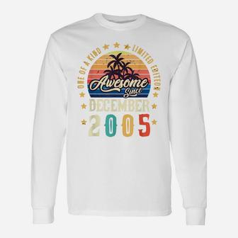 Awesome Since December 2005 Vintage 16Th Birthday Unisex Long Sleeve | Crazezy