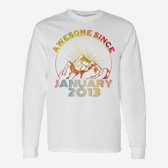 Awesome Since January 2013 8 Years Old 8Th Birthday Unisex Long Sleeve | Crazezy AU