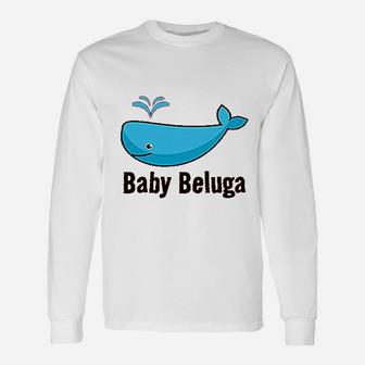 Baby Beluga Blue1 Whale Ocean Sea Life Unisex Long Sleeve | Crazezy DE