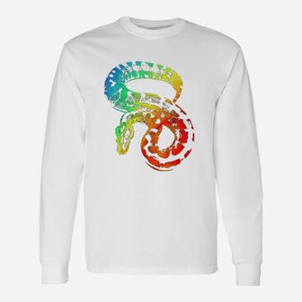 Ball Python Colorful Rainbow Retro Unisex Long Sleeve | Crazezy