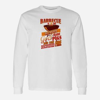 Barbecue Is The Reason God Made Pigs Grilling Premium Long Sleeve T-Shirt - Thegiftio UK