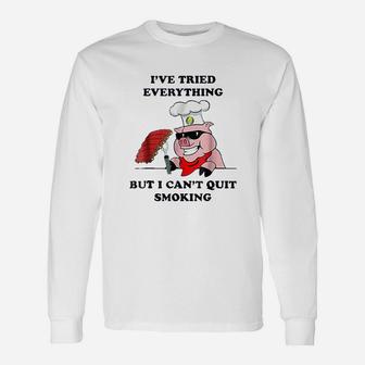 Bbq Grill Master Cant Quit Smoking Meat Unisex Long Sleeve | Crazezy