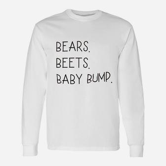 Bears Beets Baby Bump Funny Unisex Long Sleeve | Crazezy AU