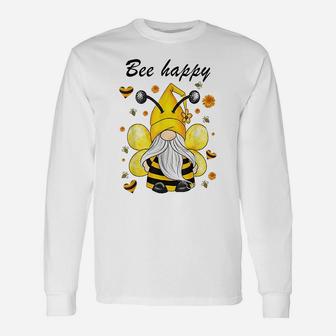 Bee Happy Bee Gnome Spring Unisex Long Sleeve | Crazezy CA