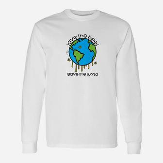 Bee Lover Save The Bees Save The World Long Sleeve T-Shirt - Thegiftio UK