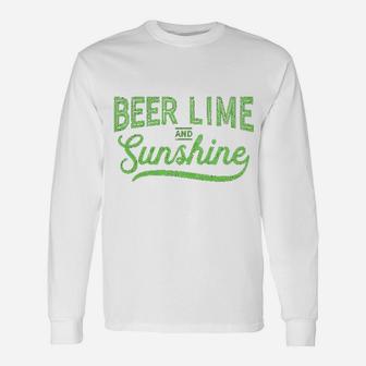 Beer Lime And Sunshin Tshirt Funny Cinco De Mayo Summer Bbq Unisex Long Sleeve | Crazezy UK