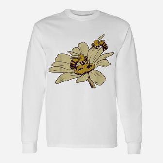 Bees On Flower Beekeeper Unisex Long Sleeve | Crazezy AU