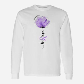 Believe Itp Awareness Purple Ribbon Flower Lovers Unisex Long Sleeve | Crazezy