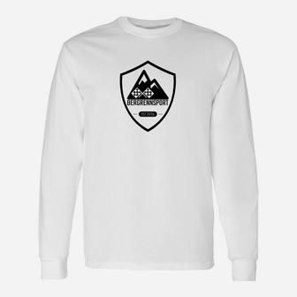Bergsport Shield-Logo Langarmshirts für Herren in Weiß, Outdoor-Mode - Seseable