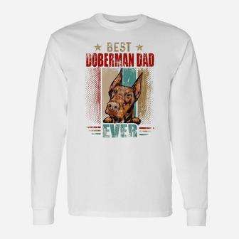 Best Doberman Dad Ever Retro Vintage Dog Lovers Unisex Long Sleeve | Crazezy DE